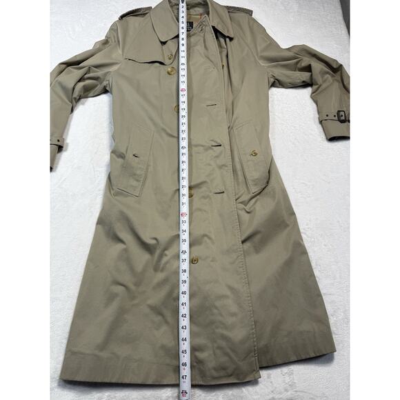 Grenfell Majer Womens Trench Coat Made In England Sz M/L  Khaki Double Breasted - Picture 6 of 8